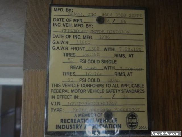 1986 Barth Motorhome Regal 22 (B)